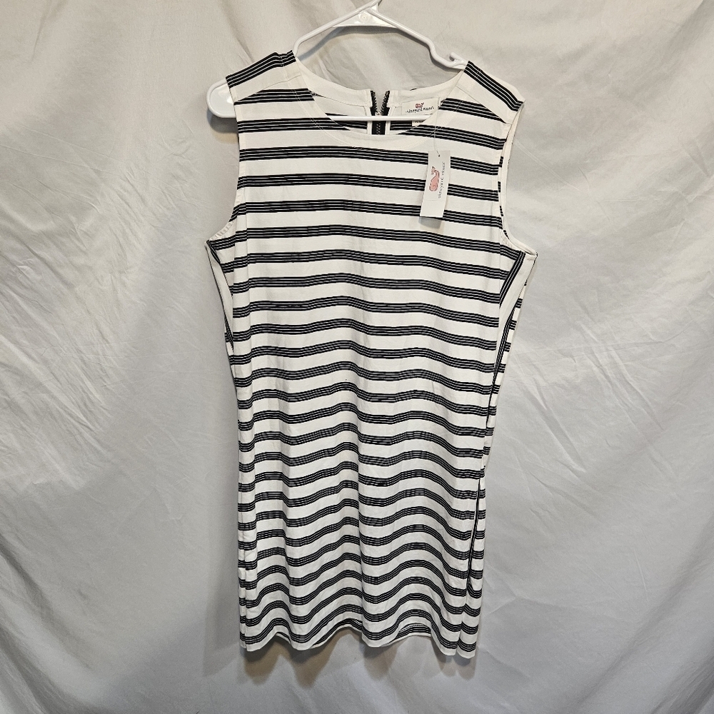Vineyard Vines cotton striped beach summer mini dress blue white small XL sailor